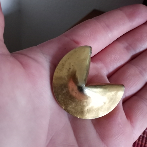 Final Markdown🎉🎉Brass Fortune cookie pendant - Picture 2 of 7